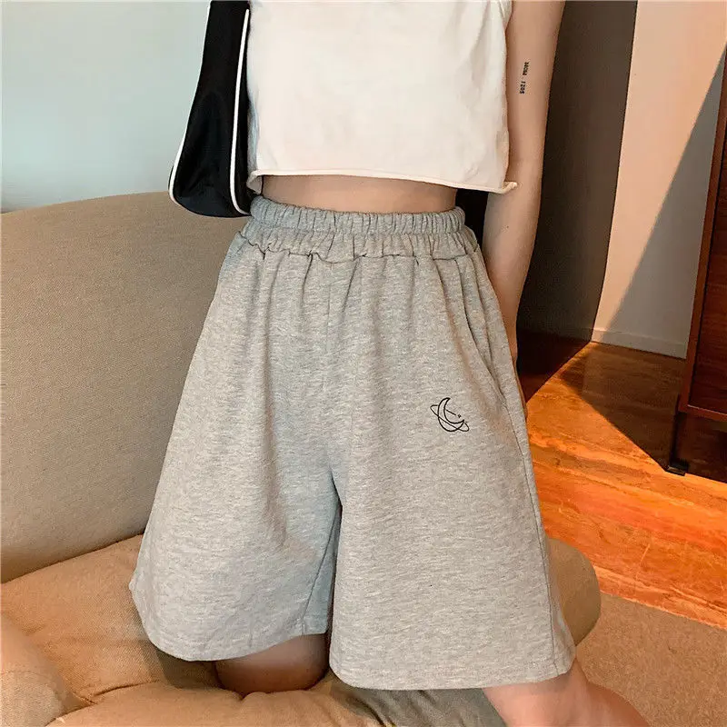 Korean Summer Shorts Women's Clothing Loose High Waist Shorts Casual Woman Clothes Harajuku Cotton Studenten Sports Shorts plus size clothing