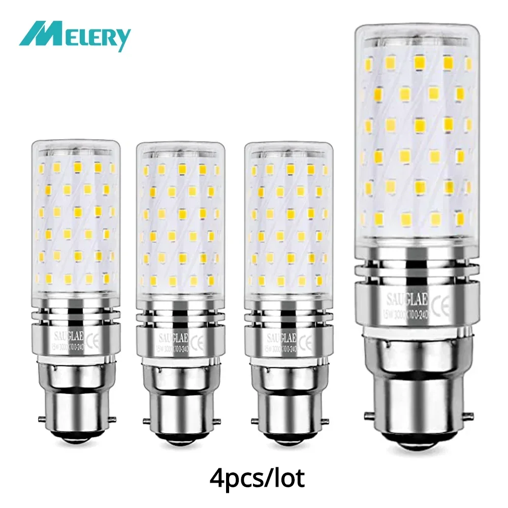 B22 Led Corn Light Bulb Lampada A Baionetta 16W Incandescente Equivalente 100W 3000/6000K Daylight Candelabri Bianchi 1200Lm Edison 4 Pezzi