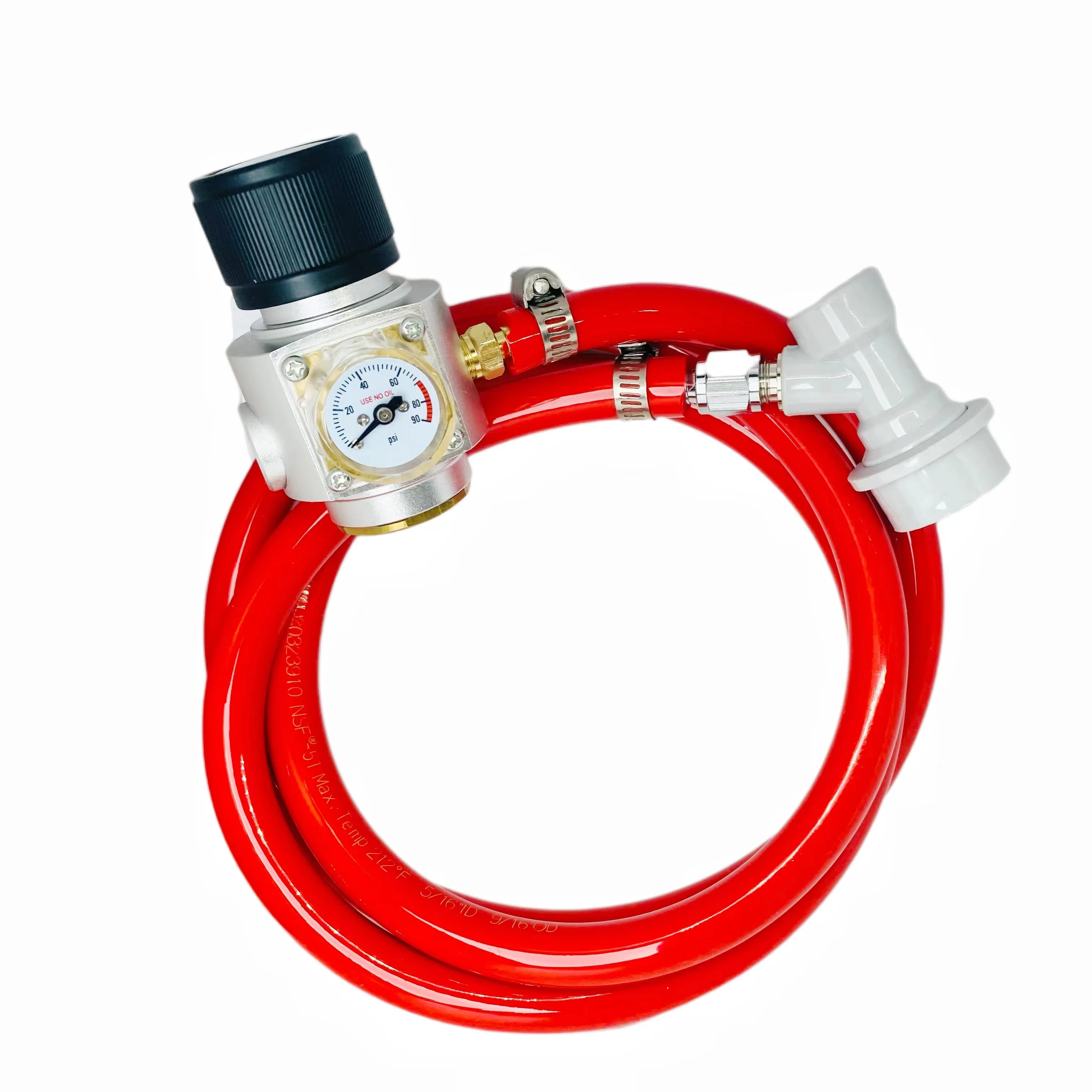 CO2 Regulator Gas Charger Kit 0-90 PSI Gauge fr Sodastream Water Beer Kegerator 