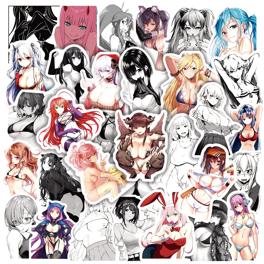 50/100pcs Anime Hentai Sexy Waifu Pinup Girl Bunny Decal Stickers Graffiti Suitcase Laptop Car Sticker Adults Girls Otaku Toy