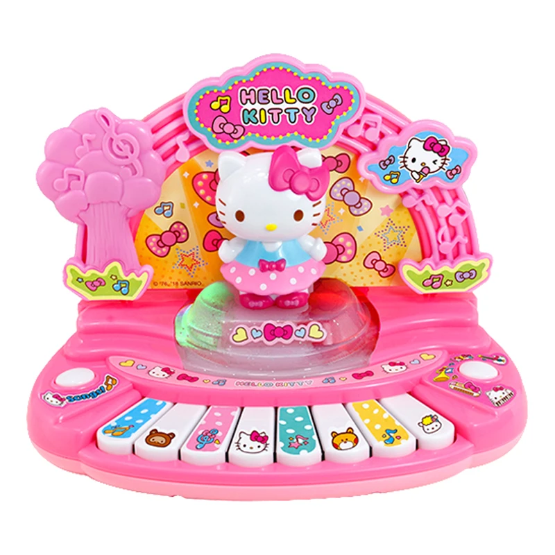 

Hello Kitty Anime Peripheral Toy Piano Children's Music Atmosphere Girls Playing House Toy Gift Miniature Piano