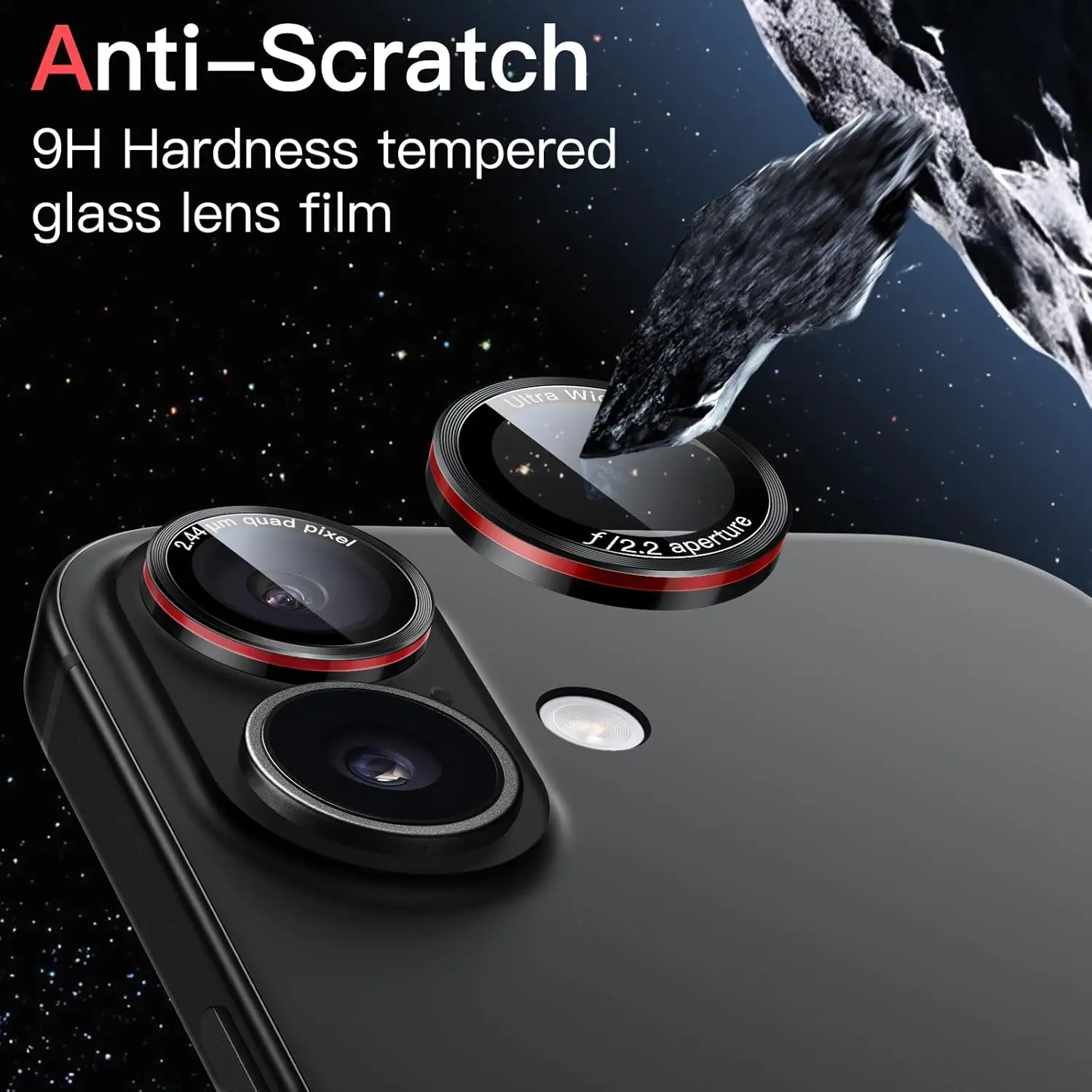 Premium Camera Lens Protector Cover - Enhanced Phone Protection in Black and Red Accessories