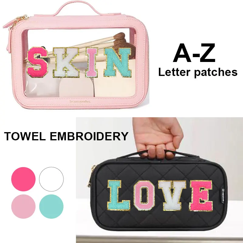 A-Z 글자 셔닐 자수 패치, DIY 패션 패치 매니아용, 4 색, 26 개