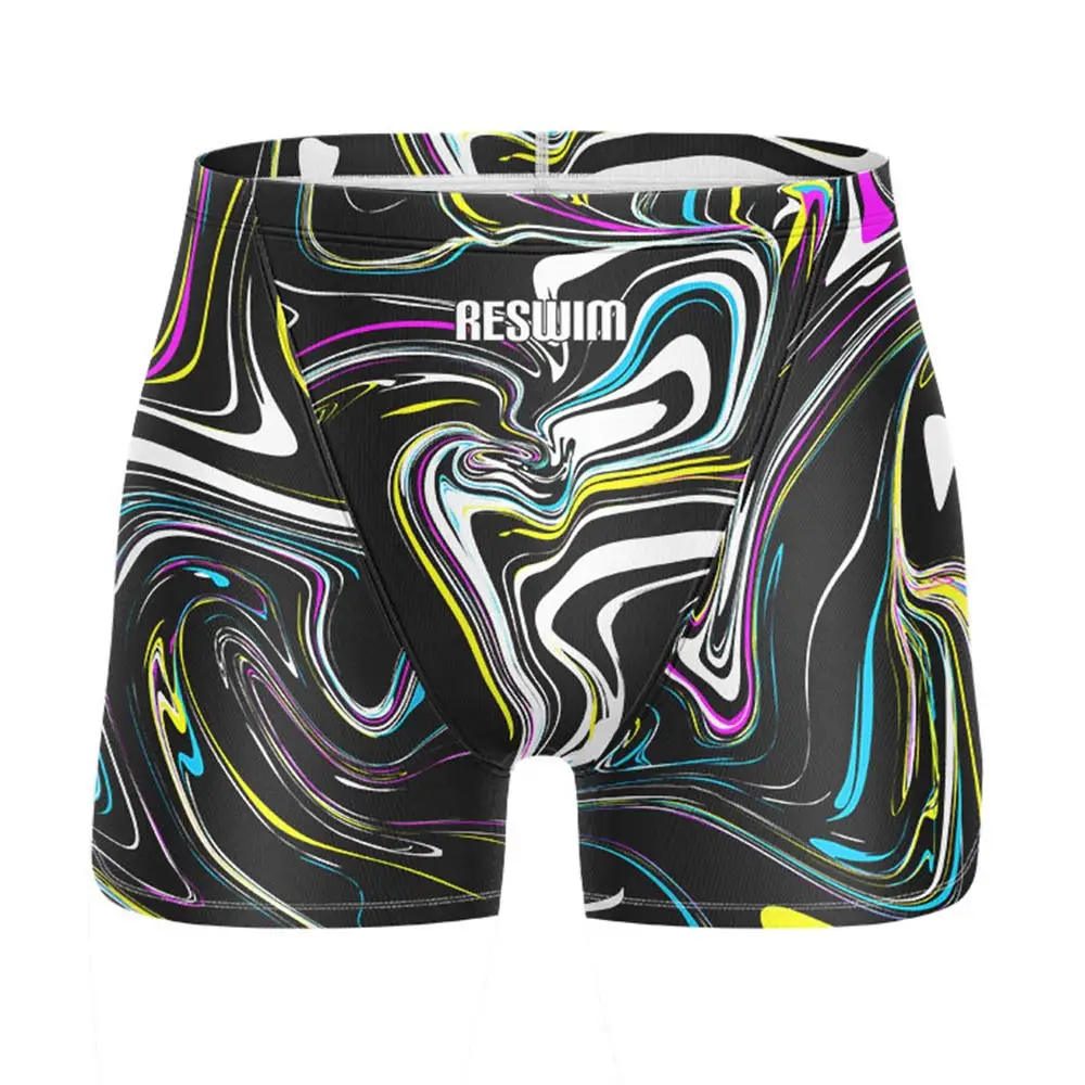Mens Swim Jammer Swimsuit Shorts Athletic Training Summer Beach Tights Swimwear Quick Dry Swimming Trunks Surf Diving Pants