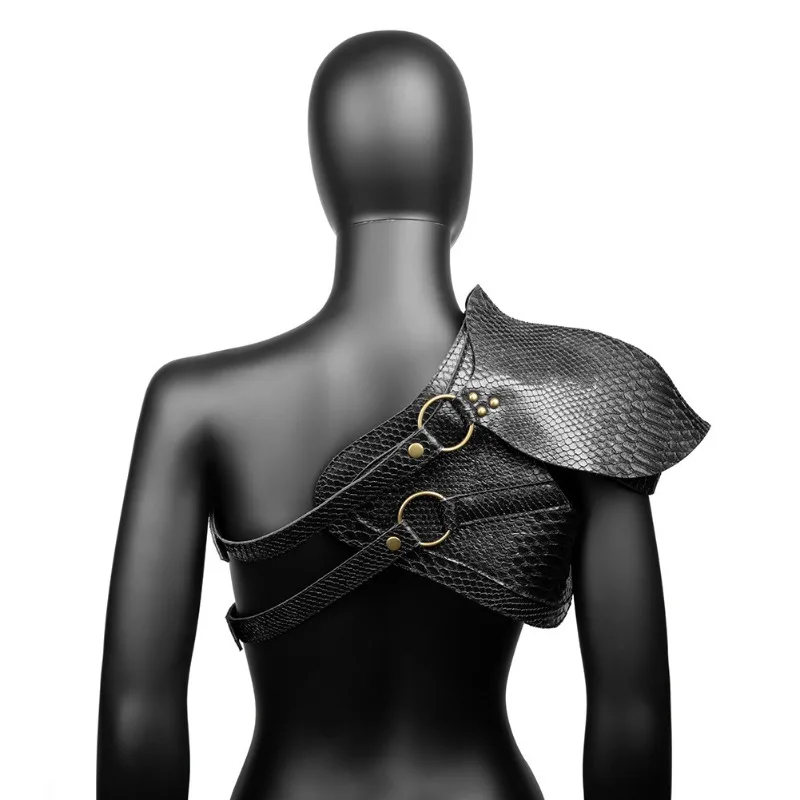 Steampunk Women Leather Shoulder Armor Medieval Knight Warrior Cosplay Costume Viking Pirate Body Chest Harness Belt Pauldrons