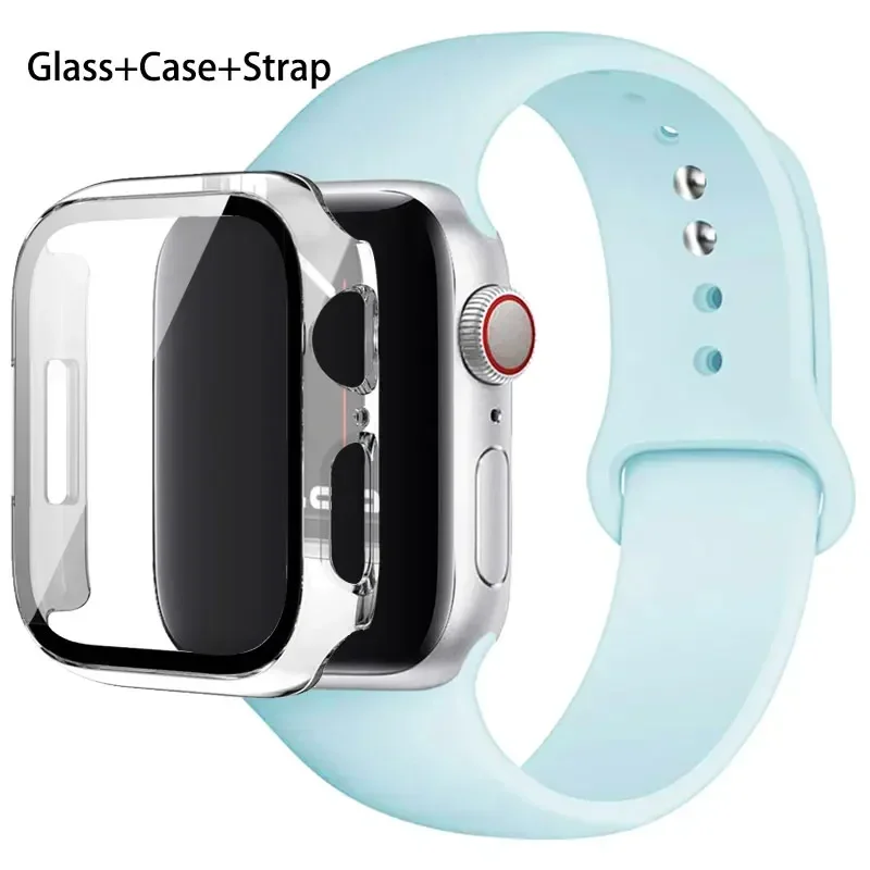 Premium Silicone Sport Band with Glass and Protective Case