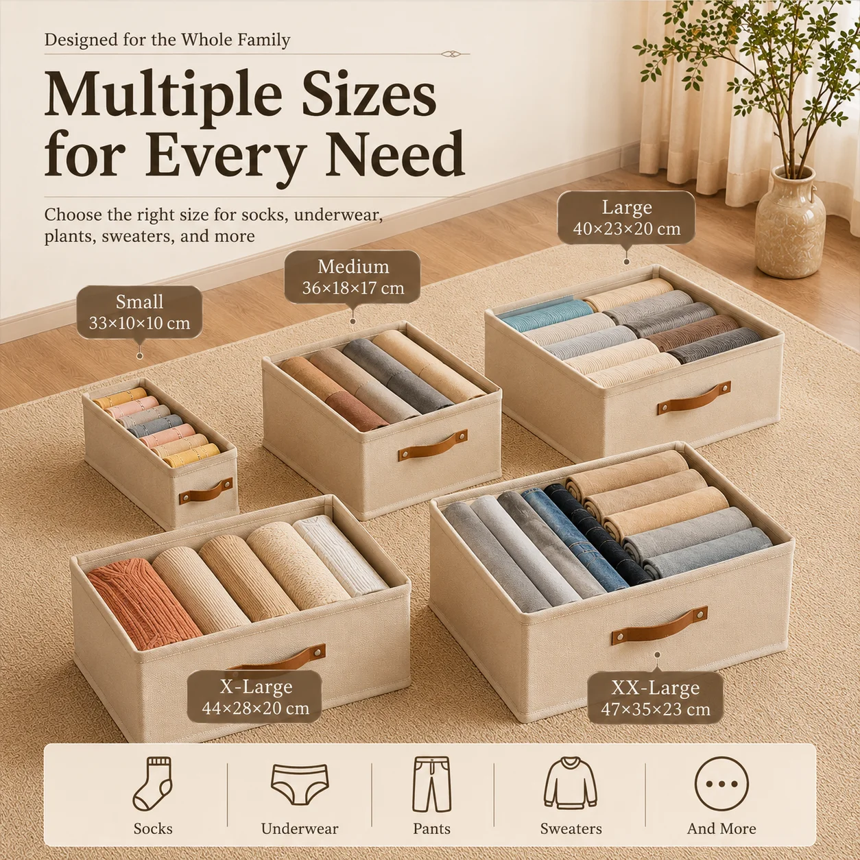 Large Foldable Oxford Fabric Storage Box with Handle