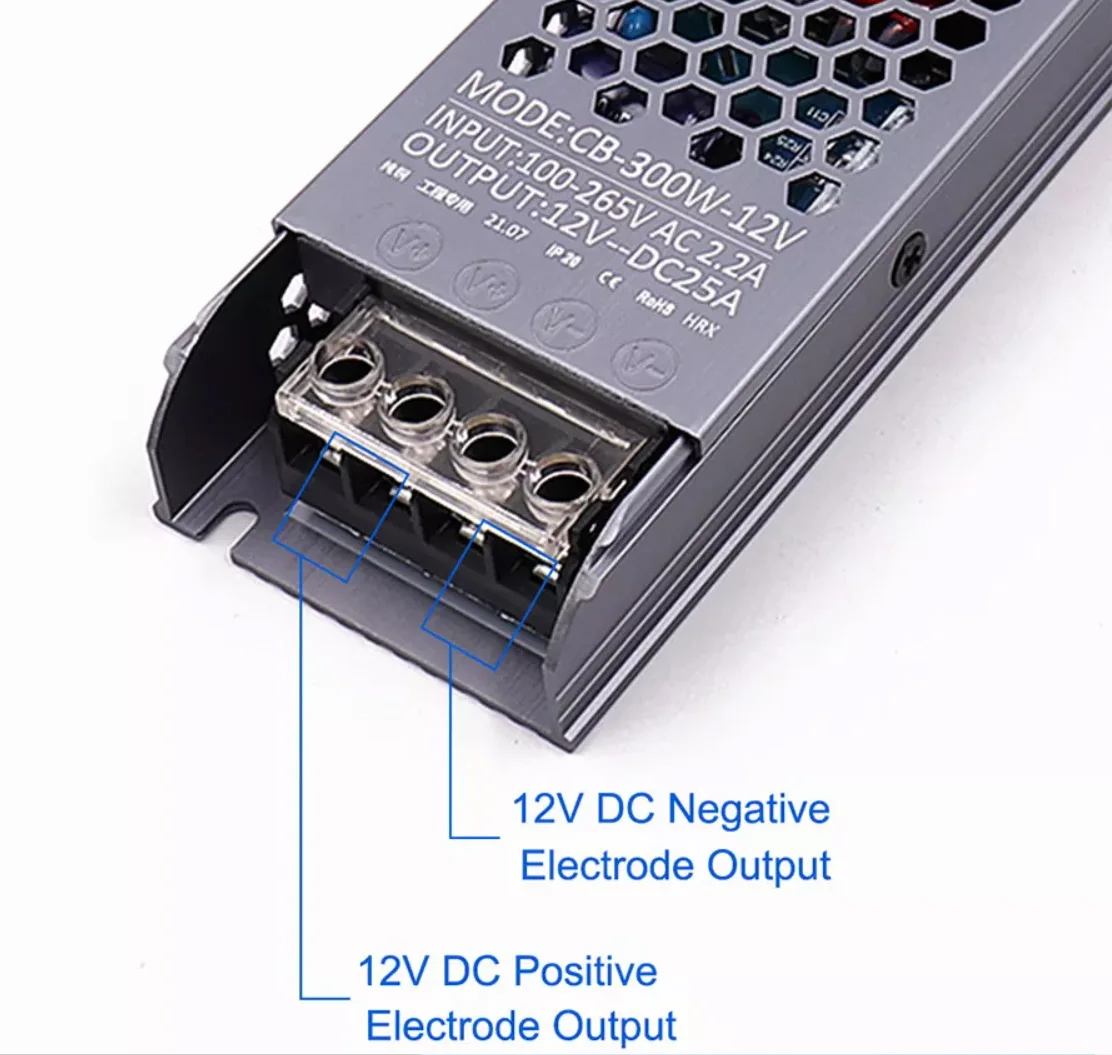 Spptty AC 100-240V à DC 12V SMD LED Driver Switch Transformateur de  puissance pour LED Light Strip, LED Power Supply, LED Driver 