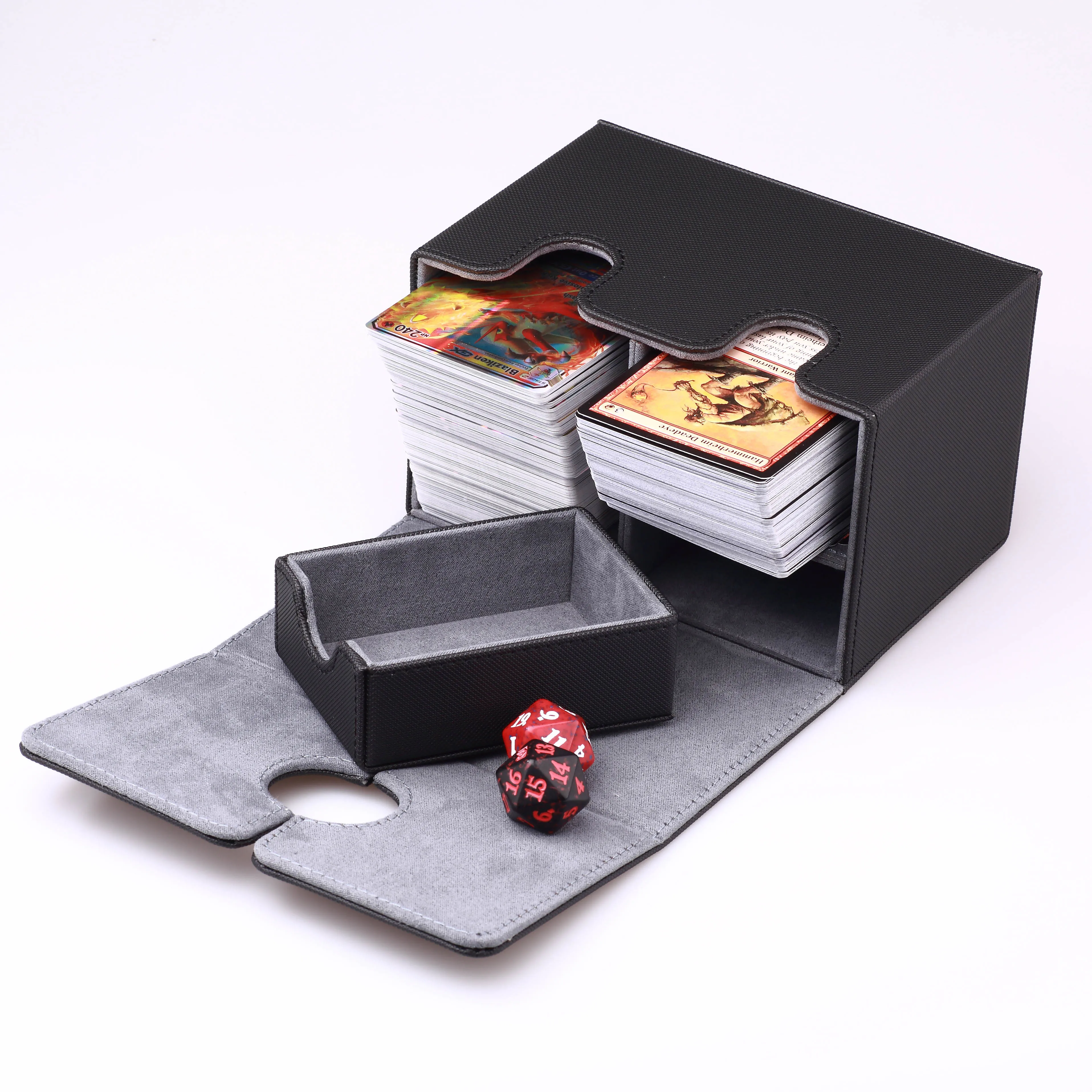 Card Case Card Box Magic TCG Mid Large Deck Case Solid Color Storage Box Top Side-Loading Christmas Toy Game Collection Cards images - 6