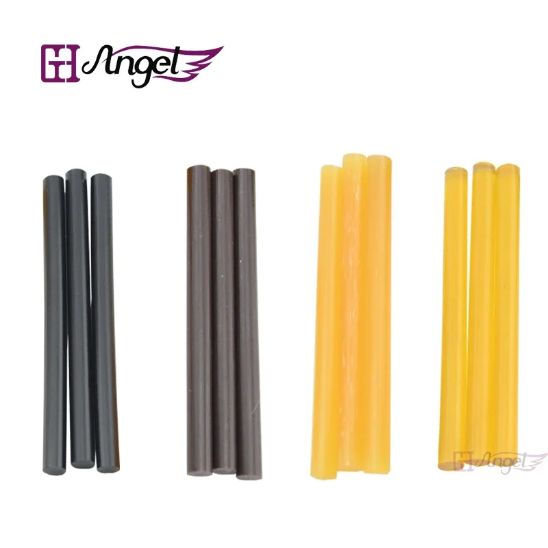 0.7*10 cm Keratin Glue Sticks fusion glue brown, blonde, black and transparent blonde 4 colors in stock optional 12pcs hair extension glue hair extension glue stick keratin glue