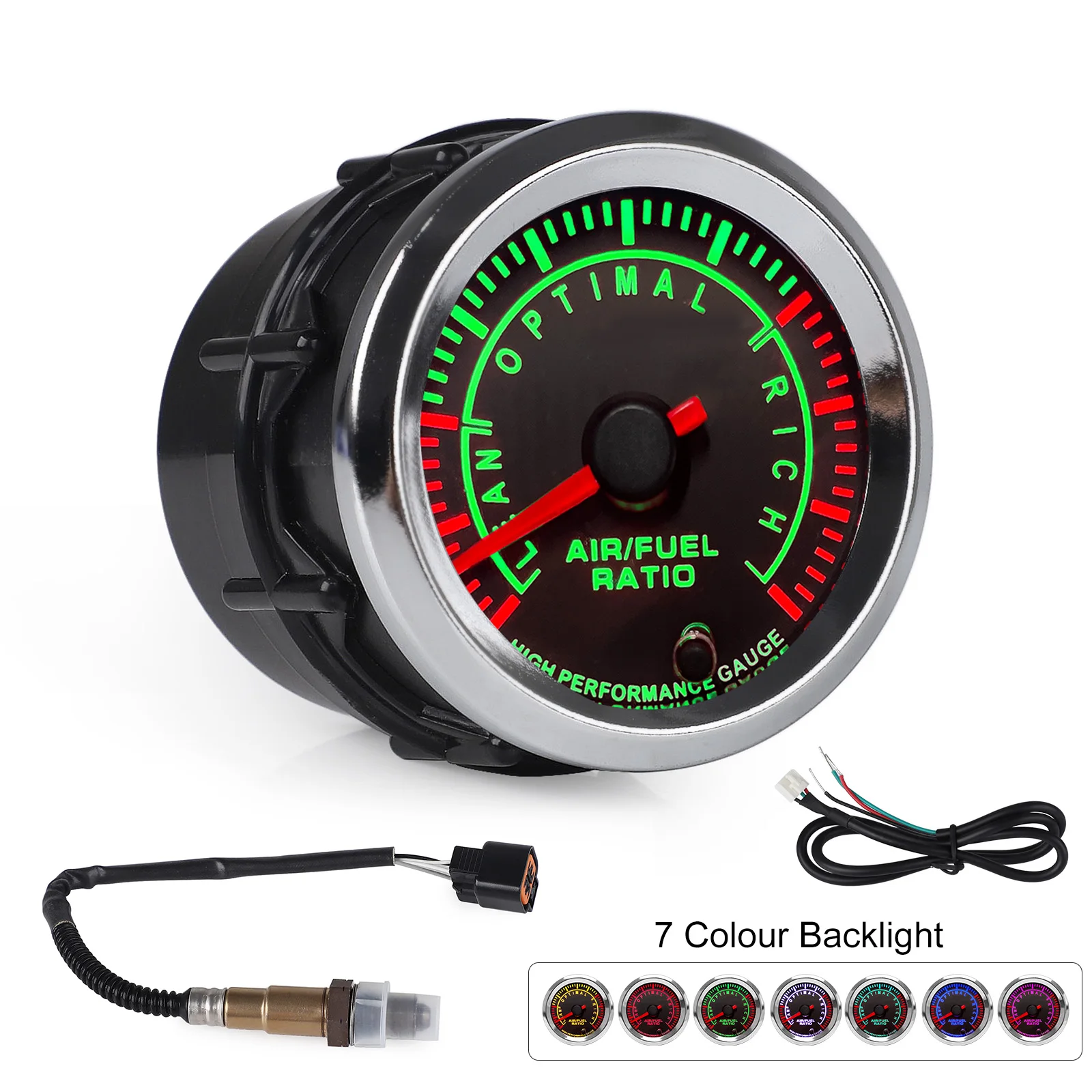 2 Zoll 52mm Luft-Kraftstoff-Verhältnis-Anzeige mit 7-Farben-LED, Schmalband-Sauerstoffsensor 39210-23750, Zeiger-AFR-Meter für Benzin-Rennwagen 12V – Detail 7