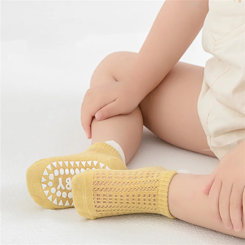 Baby Socks Lawadka 4Pairs/set Baby Boy Girl Sock Summer Mesh Thin Newborn Socks for Girls Boys Casual Toddler Short Floor Sock Anti-slip