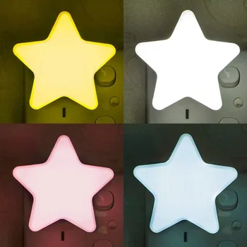 LED Stars Night Lights EU/US Plug Night Lamp Light Home Decoration Bedroom Bedside Baby Room Living Room Corridor Lighting 1