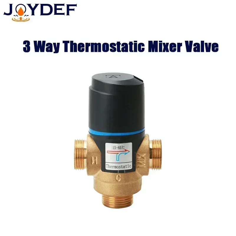 3 Way Thermostatic Mixer Valve DN15/20/25 Male Thread Brass For Solar Water Heater Bathroom Accessory thermostatic mixing valve