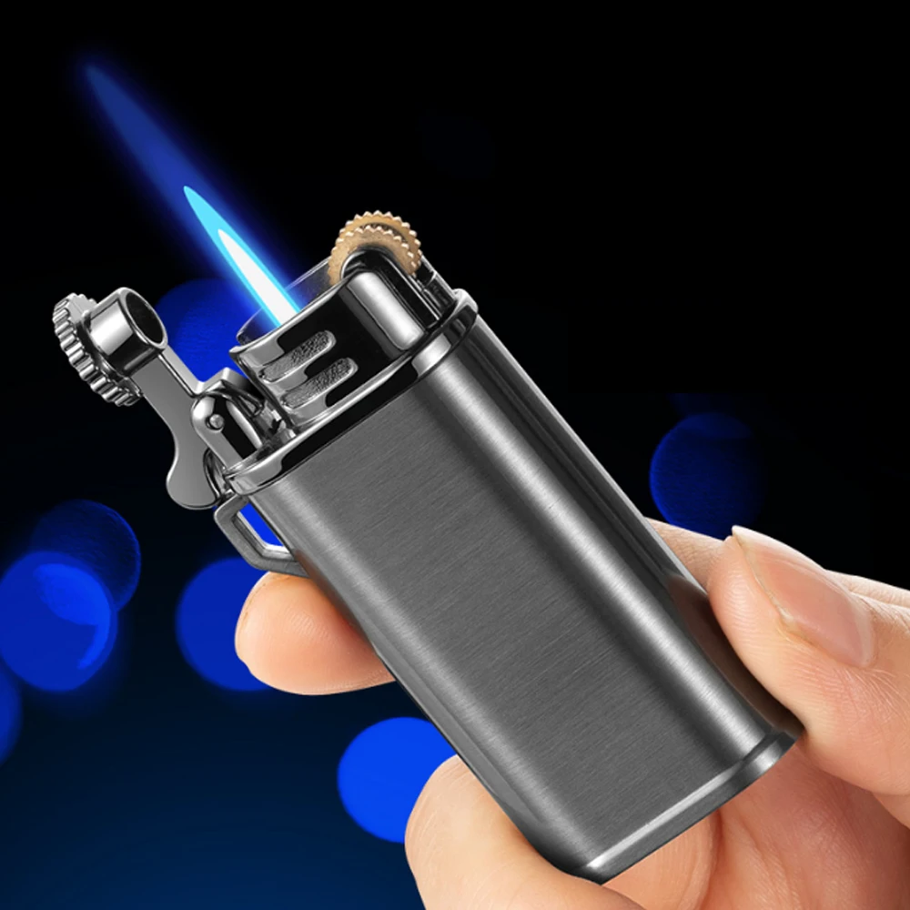 

Creative Metal Compact Butane Jet Gas Lighter Grinding Wheel Flint Cigarette Lighters Men Smoker Gadget