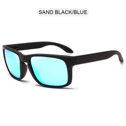 Timeless Black Polarized Sunglasses Unisex Fashionable Outdoor Shades (Black Blue)