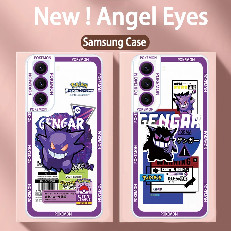 Anime Pokemon Mewtwo Gengar Custodia Per Telefono Trasparente Per Samsung S23 S22 S21 S20 S10 Nota 20 10 Ultra Plus Fe Lite 5G Angel Eyes