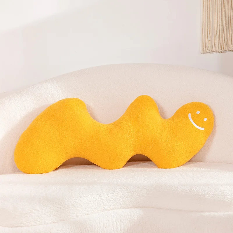 Smiling face logo  Wave shaped sofa bedroom pillow backrest  Headrest plush toy