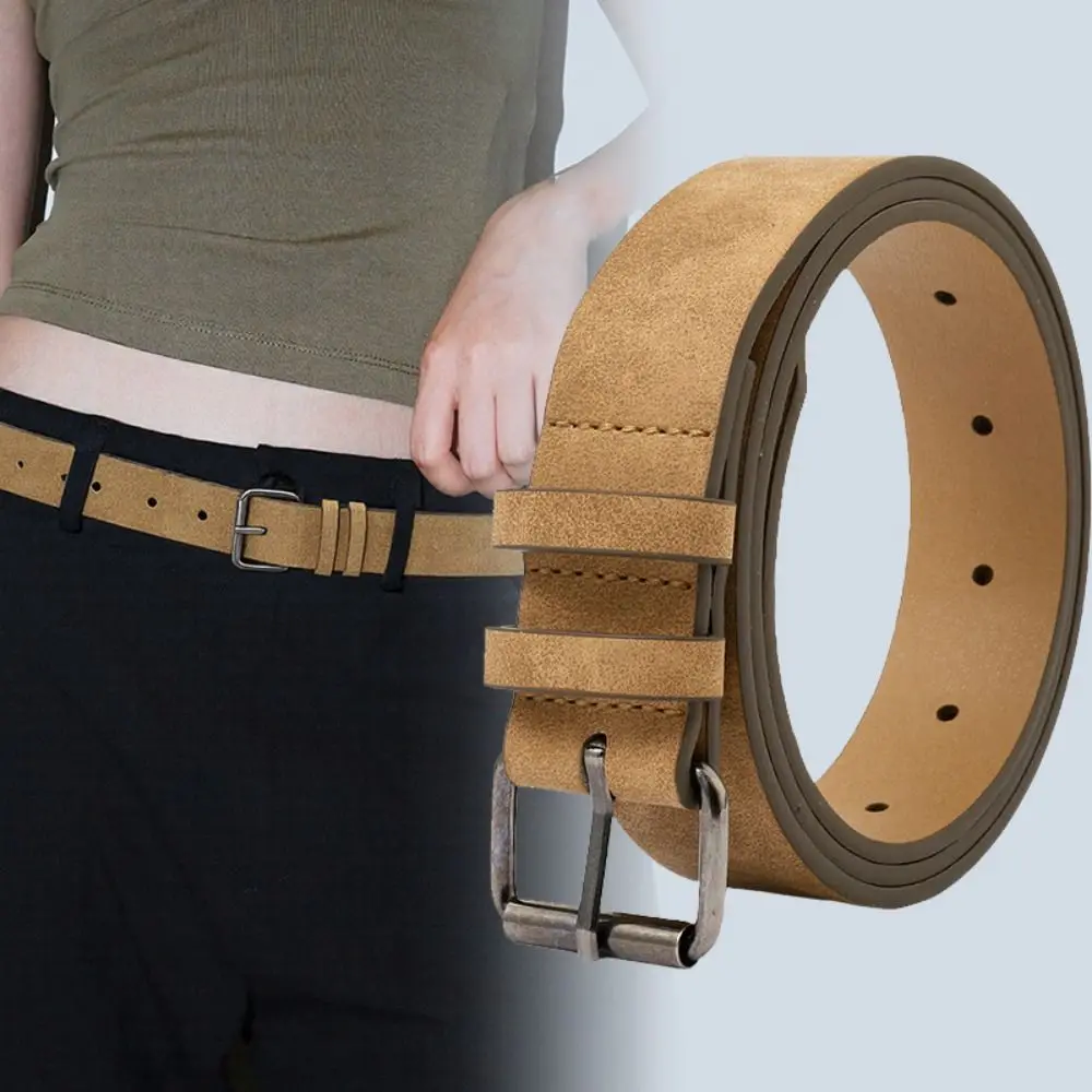 Fashion Pin buckle Suede Leather Belt Luxury Design Casual Business Waist Belt Retro Waistband For Women - Image 3