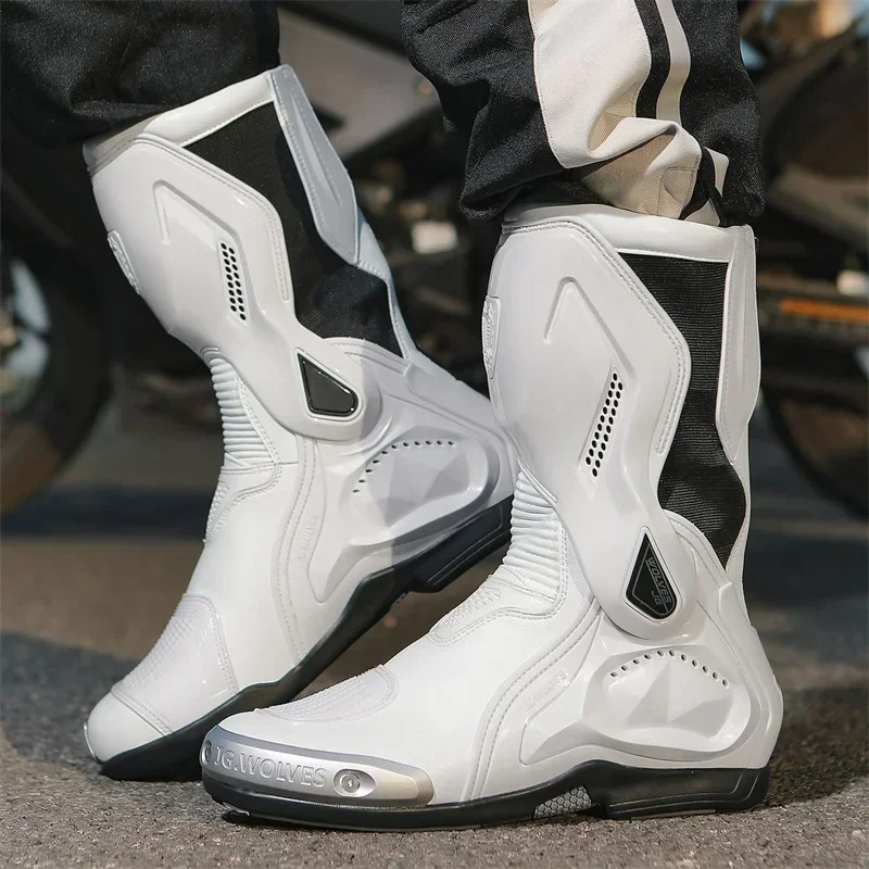 Professional Off-road Motorcycle Anti-slip Mid-calf Long Ankle Racing Wear-resistant Protective Shoes motorcycle shoes motorcycle boots safety shoes mens shoes