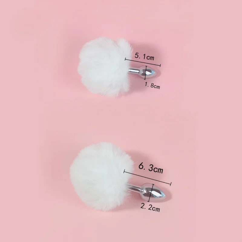 Anal Plug Mini Bunny Tail Butt Plug Cosplay Anal Beads Metal Butt Plug Dildo BDSM