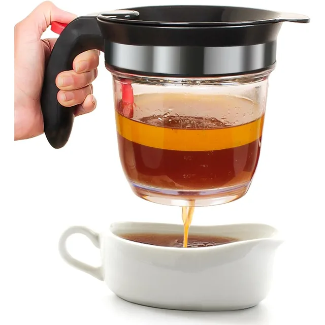1pc Fat Separator Bottom for Mess-Free Straining Built-in Oil Strainer for Efficient Grease Separation Essential Kitchen Utensil 1
