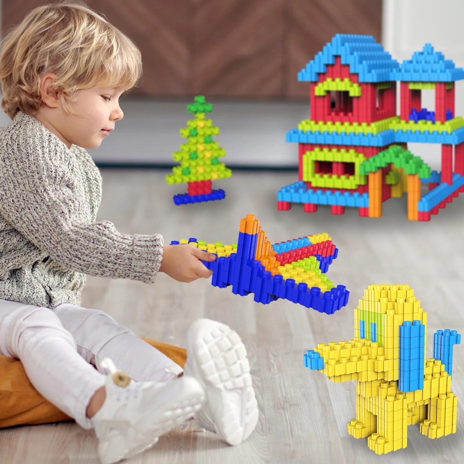 Diamond Block Assembly Toy, Large Particle Children'S Series Diy Bulk Kindergarten Desktop Puzzle, Boys And Girls Gift