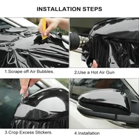 Ultra Gloss PET Piano Black Vinyl Wrap Film Sticker Auto Decoration Accessories Glossy Black Self Adhesive Vinyl Bubble Air Free 5