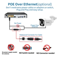 Caméra de Surveillance vidéo Poe 4K IP Onvif Audio 48V POE 4MP 8MP, Vision nocturne, caméra de sécurité étanche pour NVR 4
