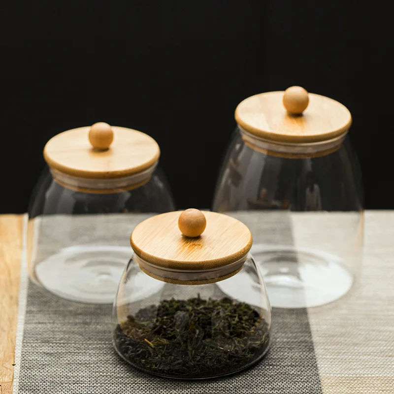 KitchenSmallTeaJarGlassHouseholdSealedGrainMultiGrainKitchen