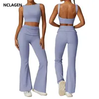 NCLAGEN 2 pièces ensemble de Yoga femmes course sport Fitness costume soutien-gorge et pantalon respirant séchage rapide vêtements de sport vêtements d'entraînement 1