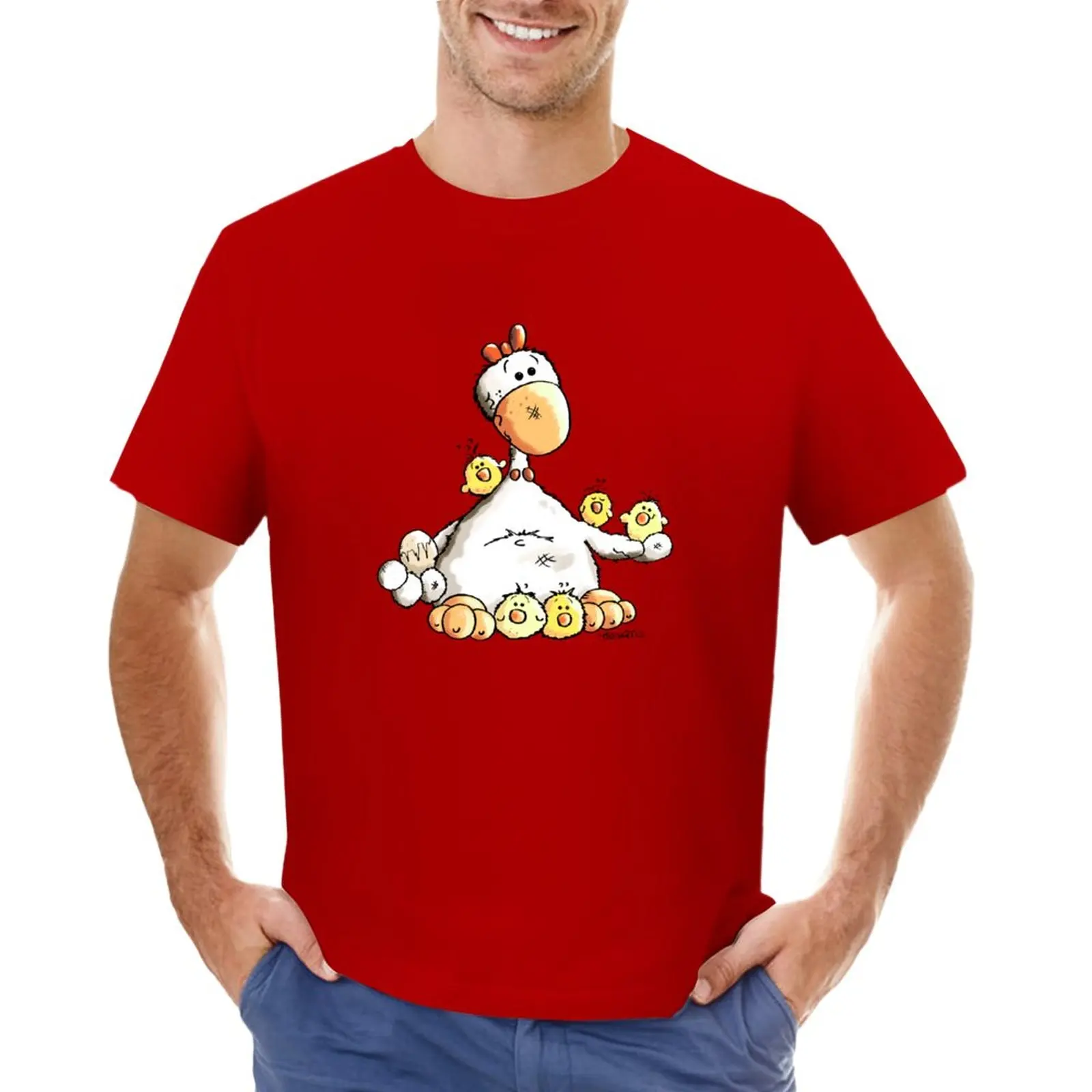 

Mama chicken with her chicks - Hen - Cartoon - Gift T-Shirt cute clothes customs mens champion t shirts