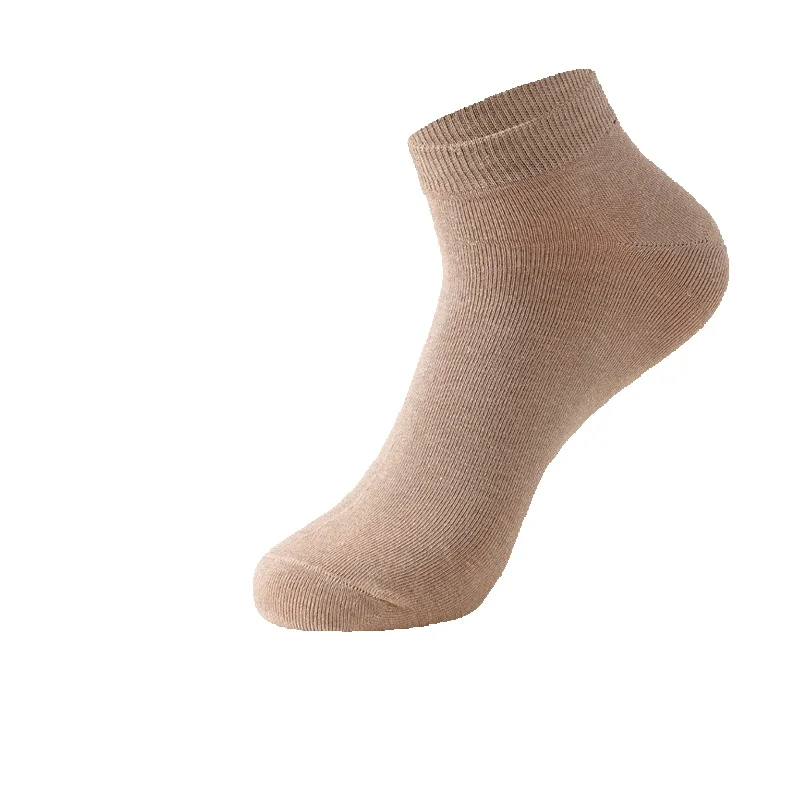 Men's Antibacterial Cotton Crew Socks Breathable Solid Colour_voghion.com