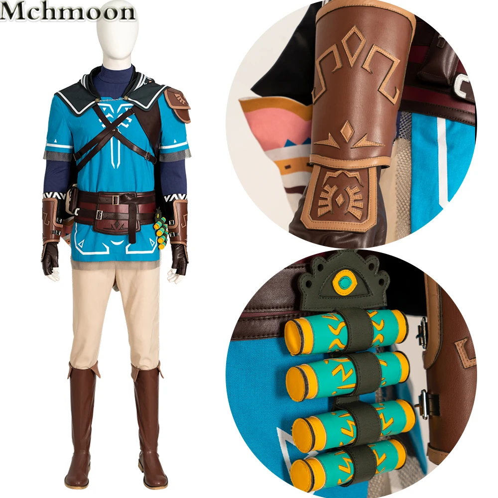 Game Zelda Cosplay Costume Breath of the Wild Link Shirt Cloak Uniform  Accessories Adult Men Carnival Halloween Party Full Set - AliExpress