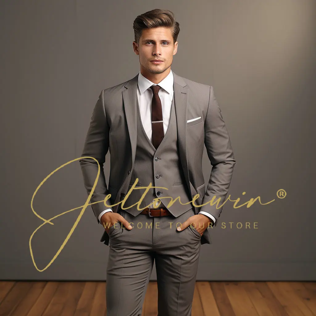 

Wedding suit men Slim Fit Suit 3pc set Male Groom Blazers Pants Man Formal Business Work Wear Dress Suits Costume Homme