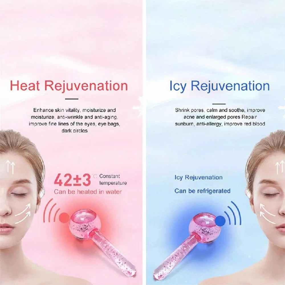 1 Pair Beauty Crystal Ice Hockey Face Eyes Massage Wave Ball Tighten Firming Fine Lines Skin Care Tools Anti-Aging Beauty Health