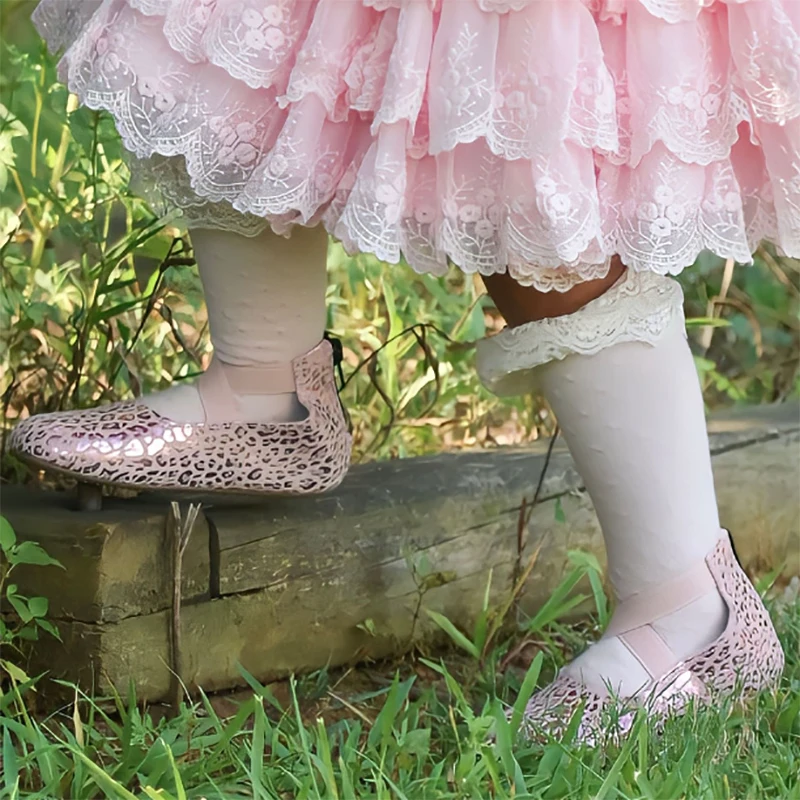 

Spring Autumn Children Design Fashion Flash Girl Toddler Princess Ballet Flat Bottom Genuine Leather Baby Kids Shoes