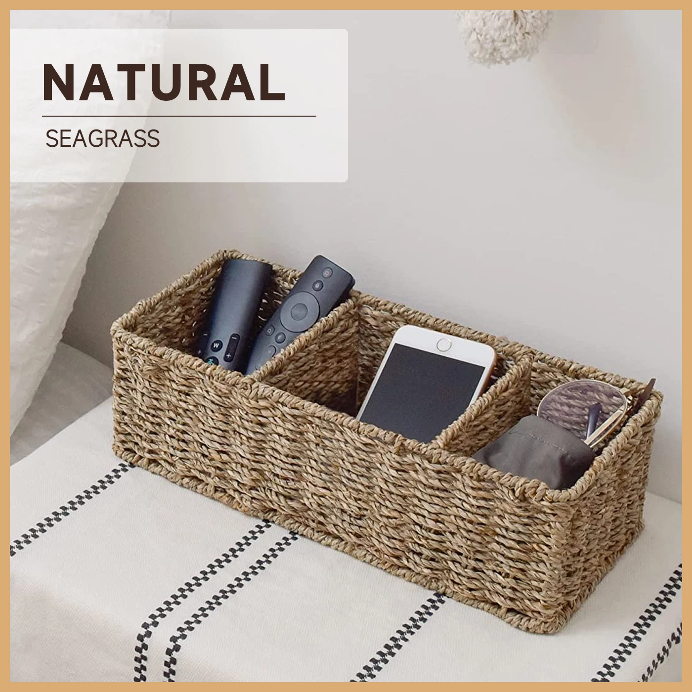 Natural Woven Water Hyacinth Bathroom Toliet Roll Holder Storage Organizer Basket  With Dividers; Use In Bathroom Dress Boxes - AliExpress