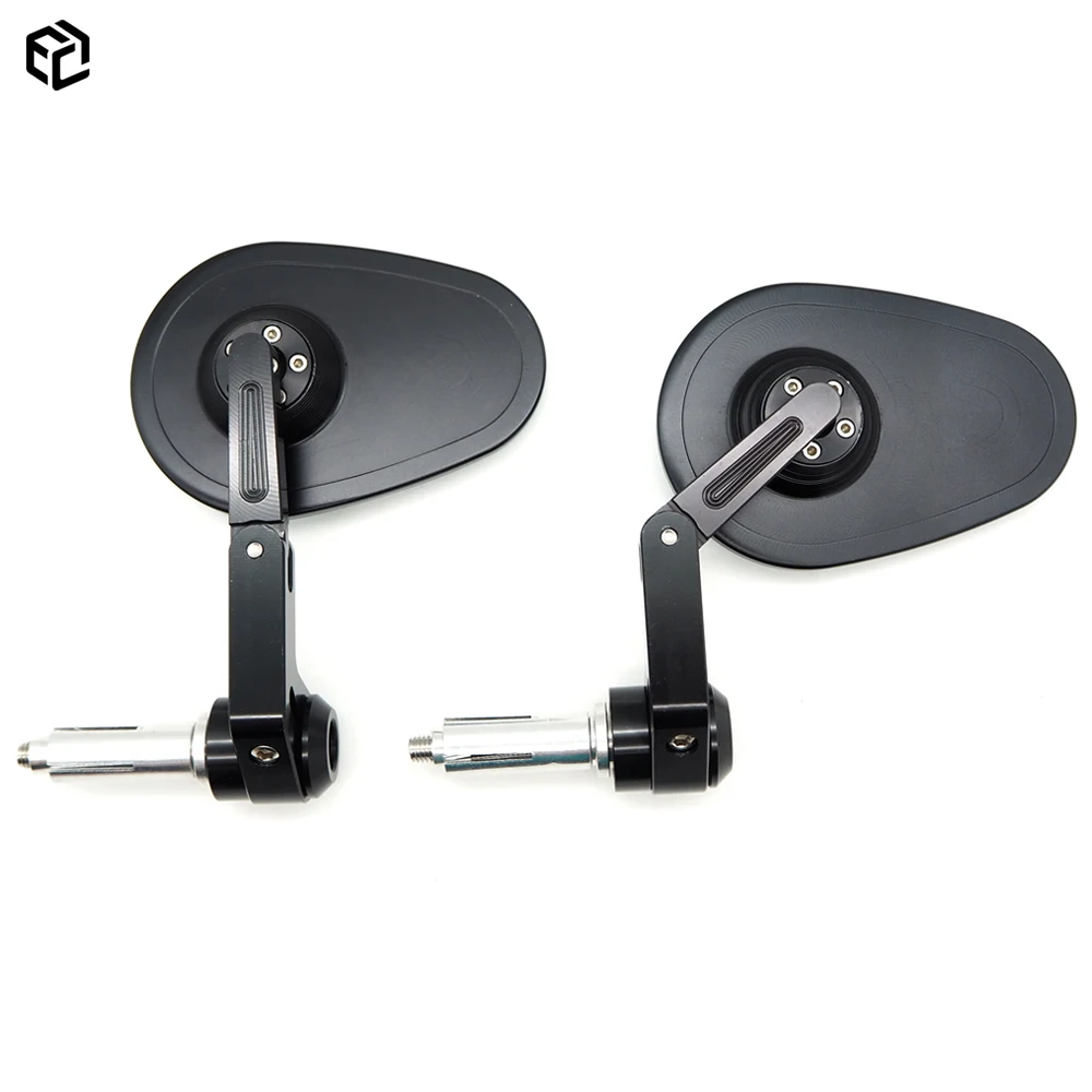 Motorcycle Bar End Mirrors Handlebar CNC Aluminum Black Moto