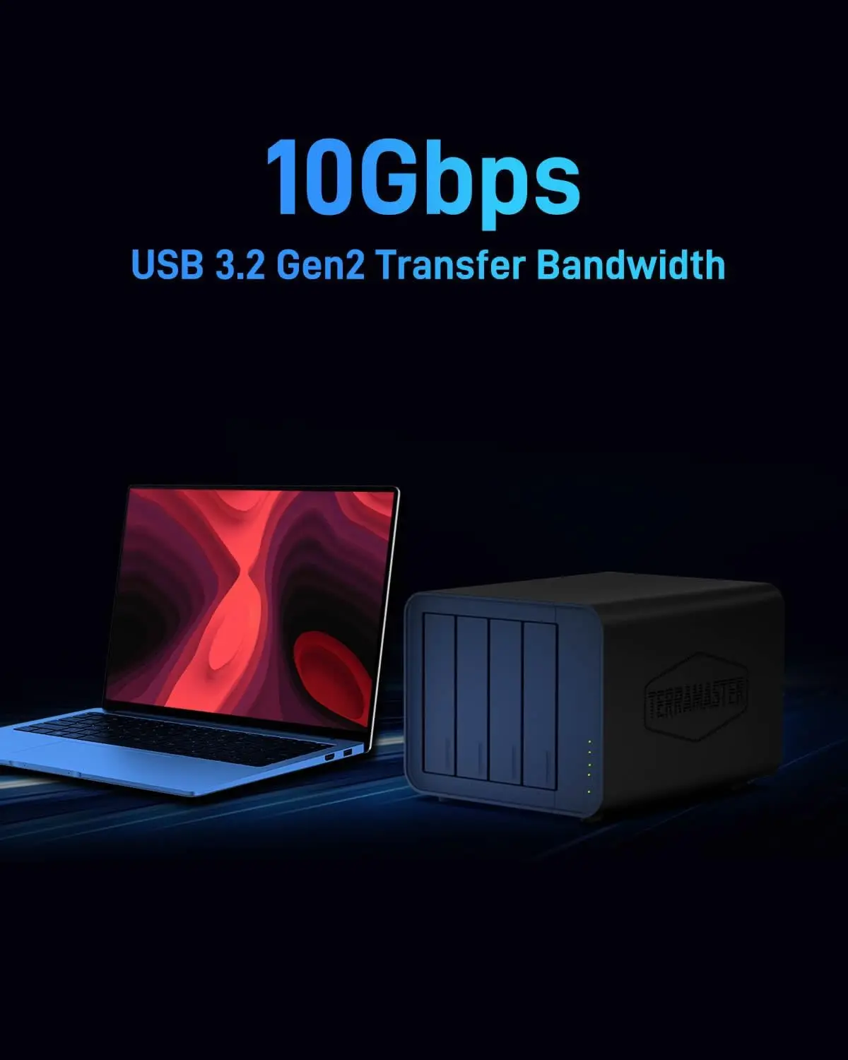 TERRAMASTER F4-425 4베이 NAS 스토리지 인텔 x86 쿼드 코어 CPU 4GB RAM 2.5GbE LAN 네트워크 연결 스토리지 가정용 (디스크 미포함)