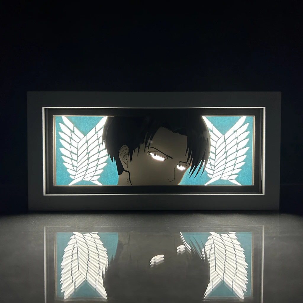 Paper Cut Anime Led Light Box Attack on Titan Levi for Room Decor Bedside Table Lamps Shingeki No Kyojin Lightbox Eren Yeager 2