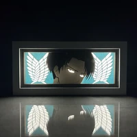 Paper Cut Anime Led Light Box Attack on Titan Levi for Room Decor Bedside Table Lamps Shingeki No Kyojin Lightbox Eren Yeager 2