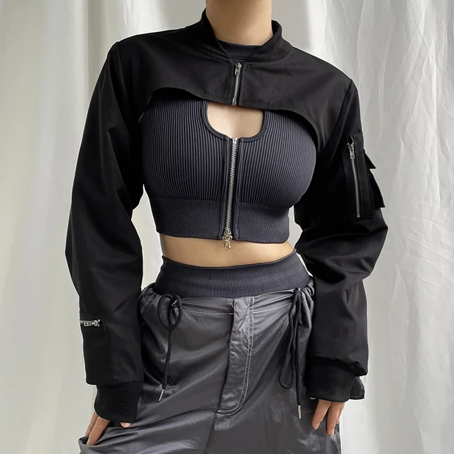 ジャケット・アウター BULKY SLEEVE CROPPED JACKET 大阪店WEB限定【Chikashitsu +】cropped mustang bomber jacket
