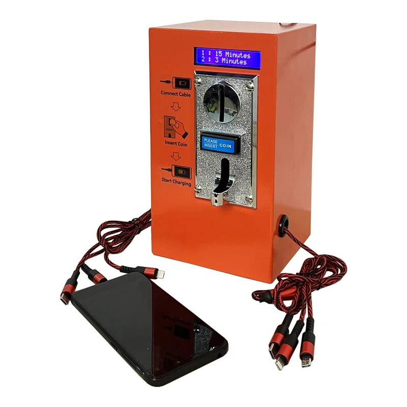New Product Small 3-in-1 Data Cable Coin-Operated Cellphone Charger Charging Machine Installed in the Restaurant