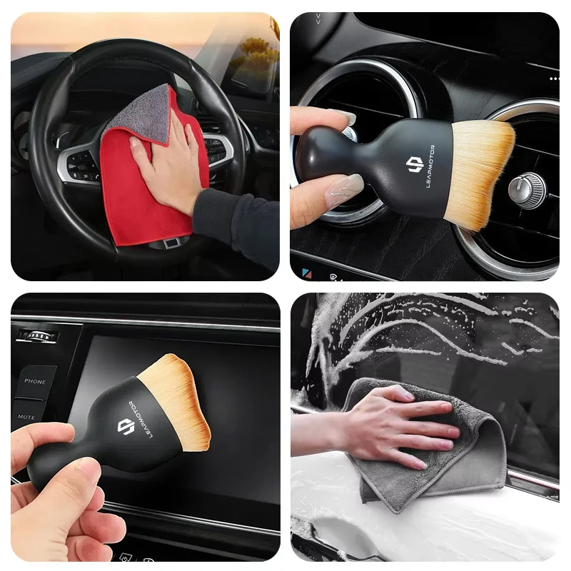 Leapmotor T03 S01 C11 C01 C10 Leap Suede Car Wash Towel Cleaning Rag Tools Interior Cleaning Soft Brush Dry Cloth