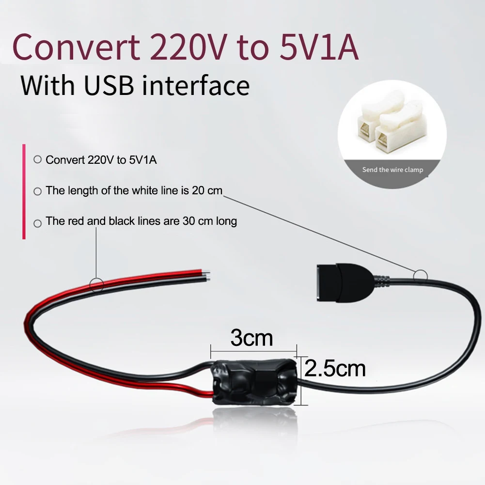 1 PCS Current Transformer 220 To 5V Transformer Plastic Wireless Camera Transformer Household Power Monitoring Adapter