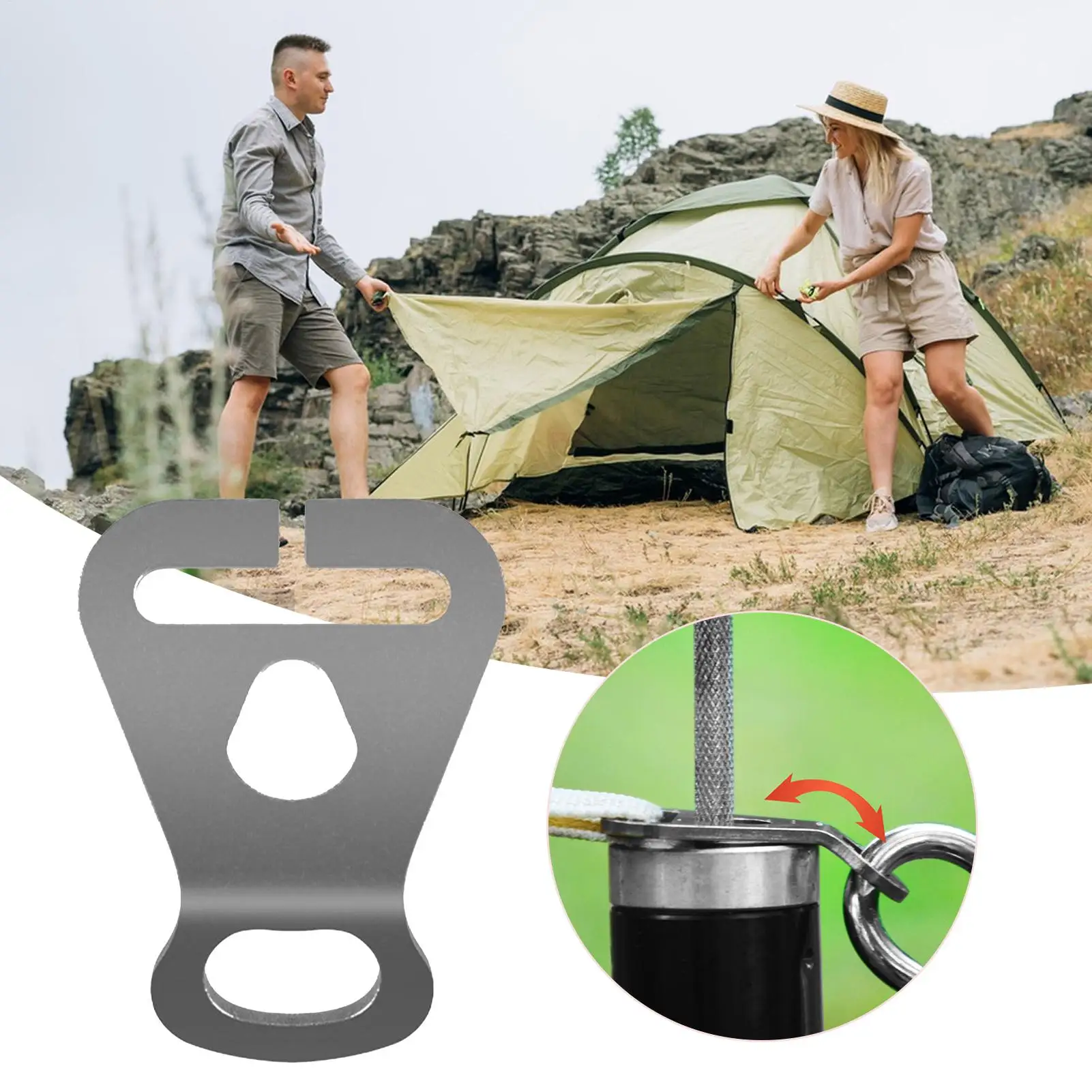 Windschnalle aus Edelstahl 304, Zeltversteller, Windschnalle, Camping-Seilschnalle, Zeltbefestigungszubehör, Zelt-Schnellknopfschnalle – Detail 3