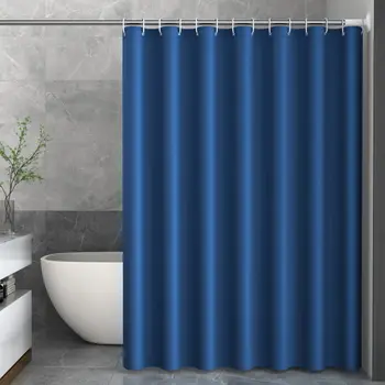 Avanzato blu navy semplice moderno molto semplice colore puro bagno tenda da doccia tenda divisoria bagno Impermeabile PEVA mater 1