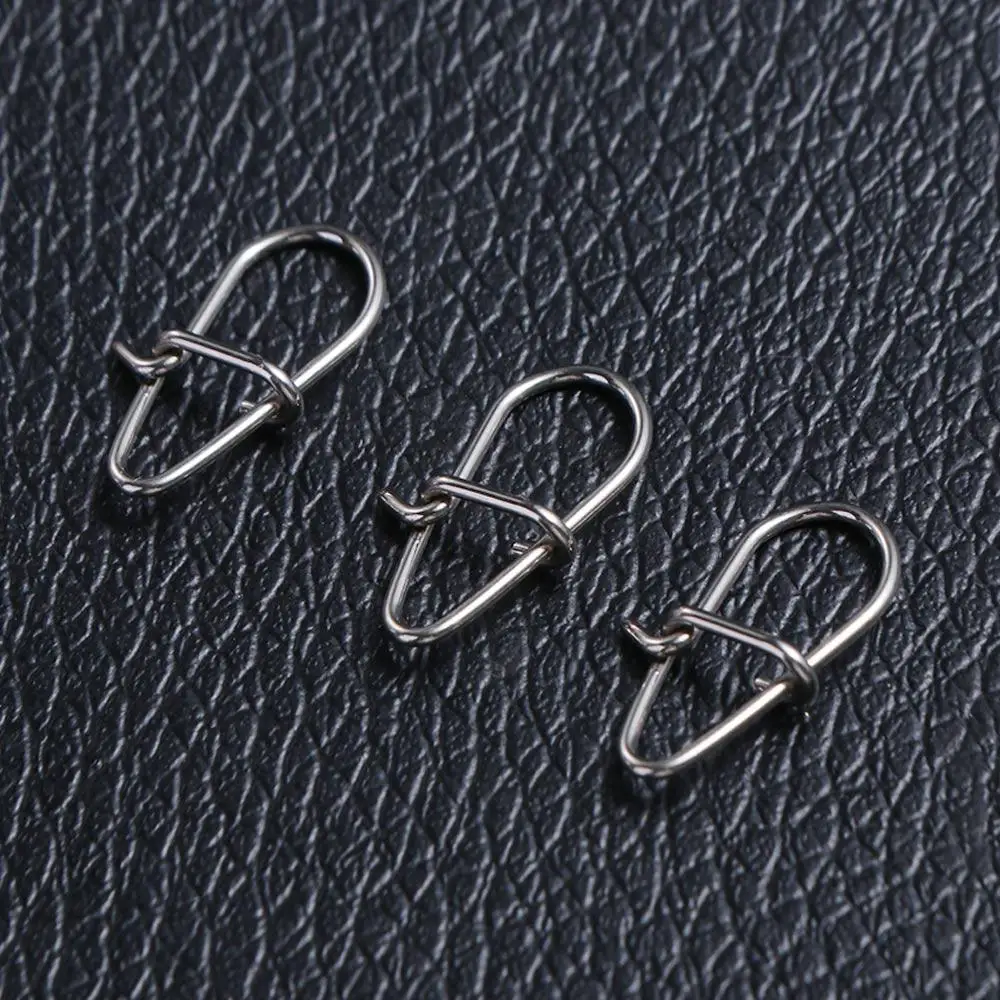 Stainless Steel Lock Snap Connector Fishing Hooked Snap Pin Swivel Lure Connector Lures Hooks Clips Fishing Lure Connector