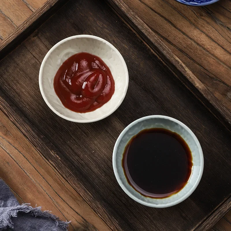 Ceramic Plate Retro Kiln Glaze Dinosaur Plate Barbecue Mini Dipping Dish Sashimi Sushi Soy Sauce Dishes Home Desktop Snack Plate